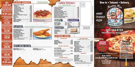 mama mia pizza and grill menu